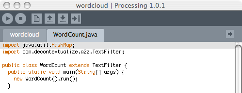 Processing/TextFilter example screenshot