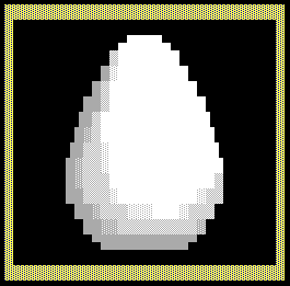 ANSI twitter egg surrounded by yellow border